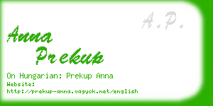 anna prekup business card